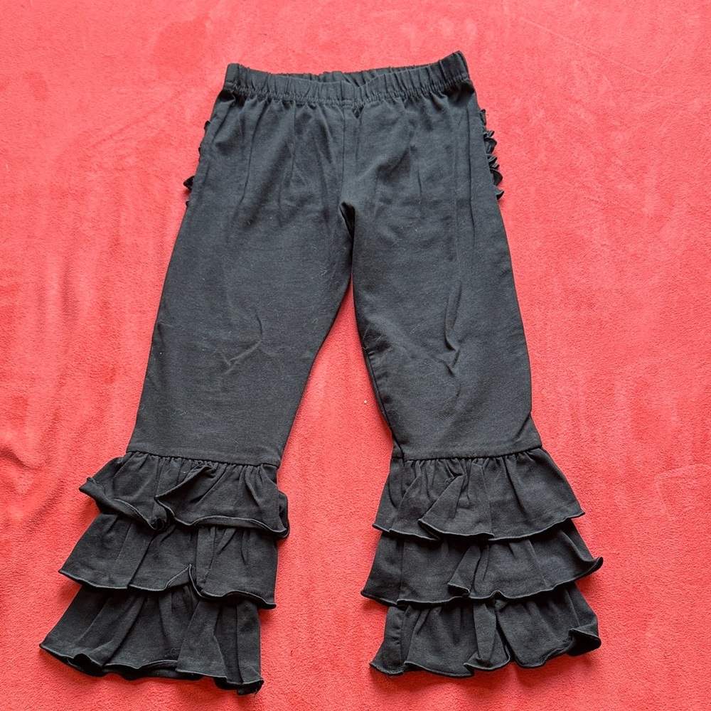 Ruffle Butts Black Ruffle Flare Leggings